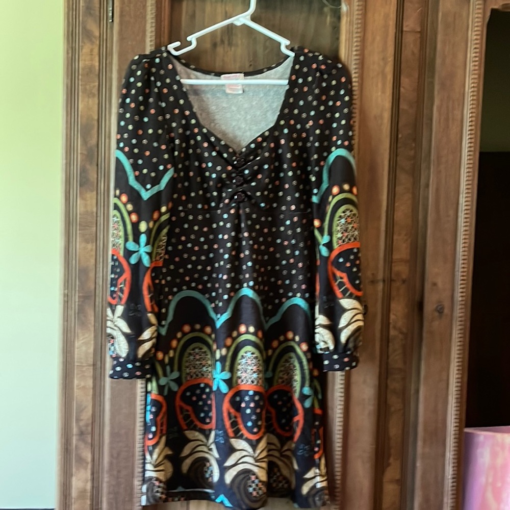 Funky People Brown Dress with designs, Size M